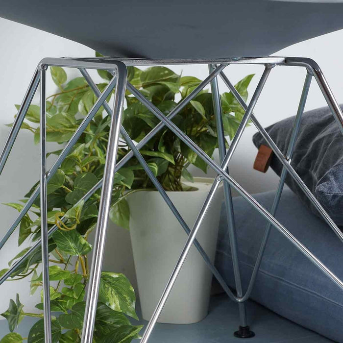 Essence Metal eetkamerstoel lichtgrijs - chroom onderstel