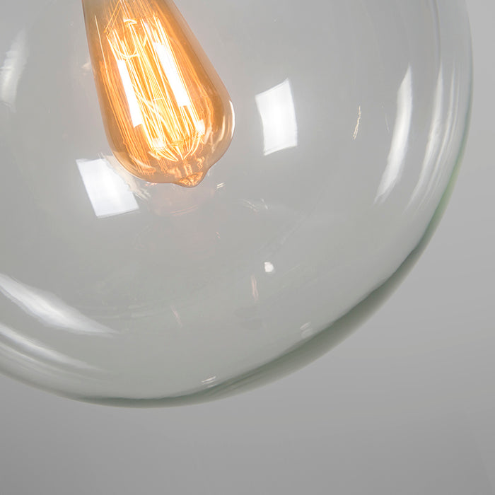 QAZQA Art deco hanglamp koper met helder glas 30 cm - Ball 30