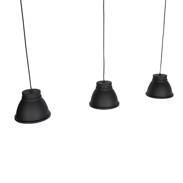 QAZQA Hanglamp ron hl - Zwart - Landelijk - L 1200mm