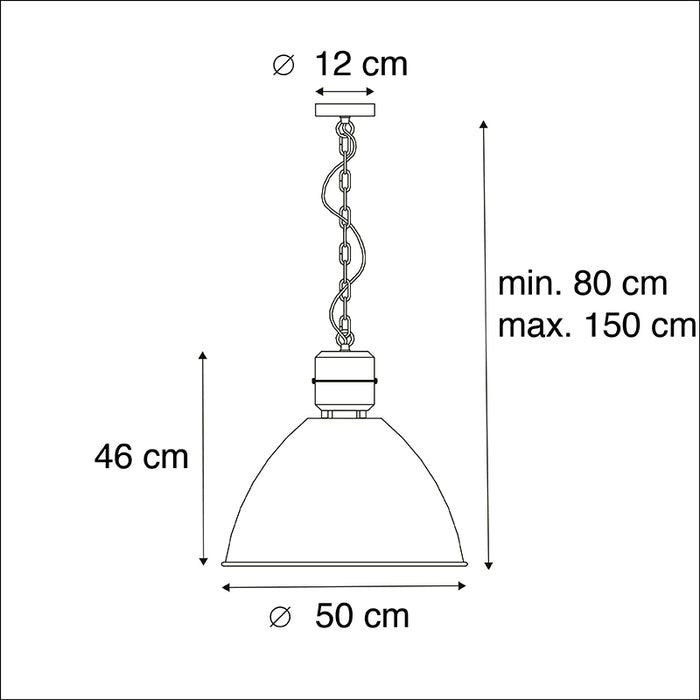 QAZQA Industriele hanglamp betonlook - Flynn