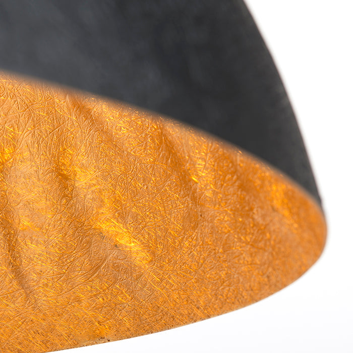 QAZQA Industriële hanglamp zwart met goud 70 cm - Magna