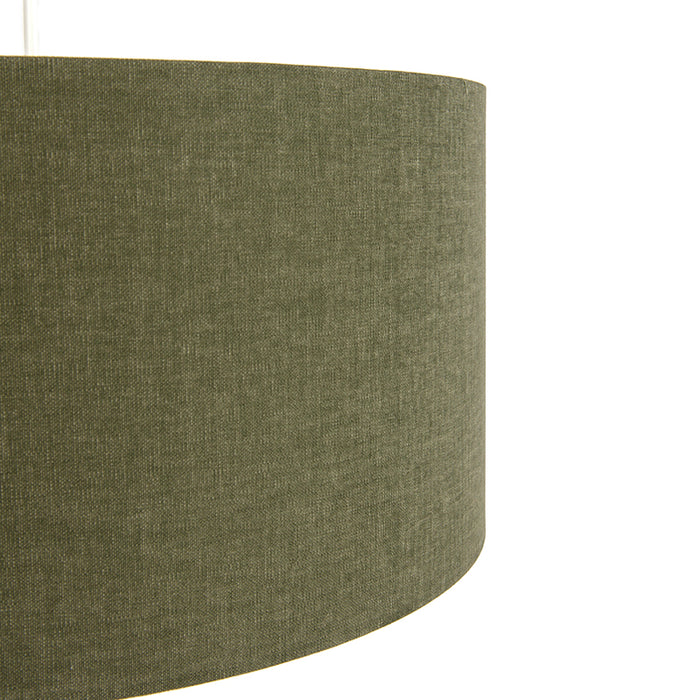 QAZQA Hanglamp wit met groene kap 50 cm - Combi 1