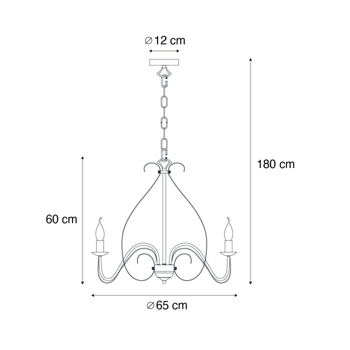 QAZQA Klassieke kroonluchter roestbruin 8-lichts - Giuseppe