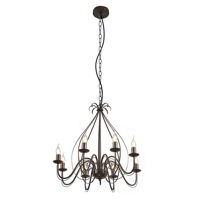 QAZQA Klassieke kroonluchter roestbruin 8-lichts - Giuseppe