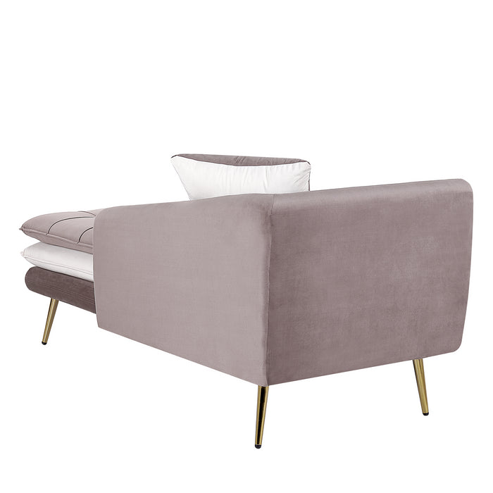 Beliani - GONESSE - Chaise longue - Taupe - Linkerzijde - Polyester