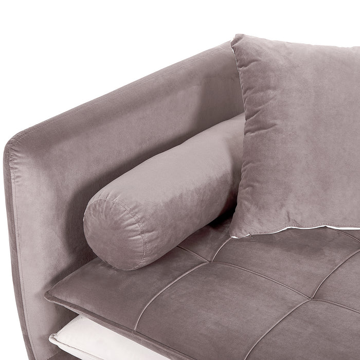 Beliani - GONESSE - Chaise longue - Taupe - Linkerzijde - Polyester
