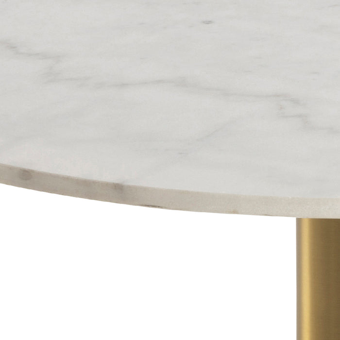 by fonQ Marble Salontafel Marmer - Ø 80 - Wit / Goud