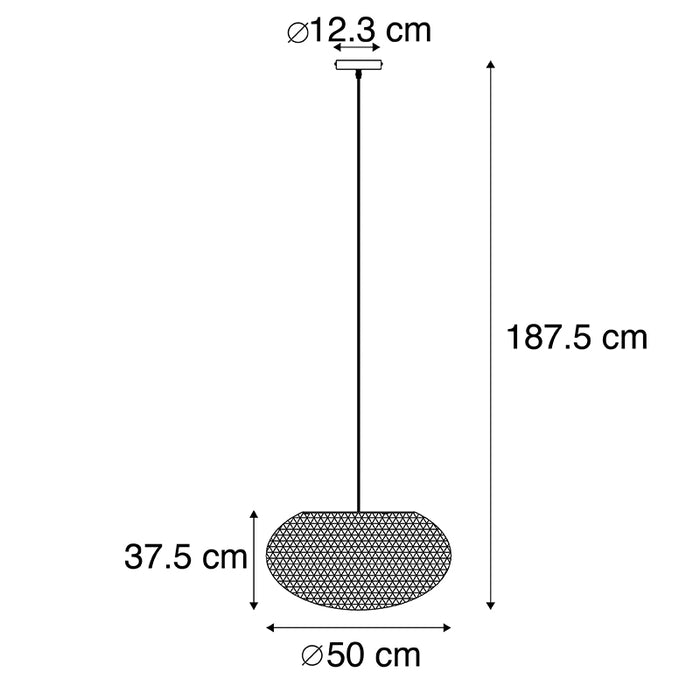 QAZQA Landelijke hanglamp wit 50 cm - Corda Flat