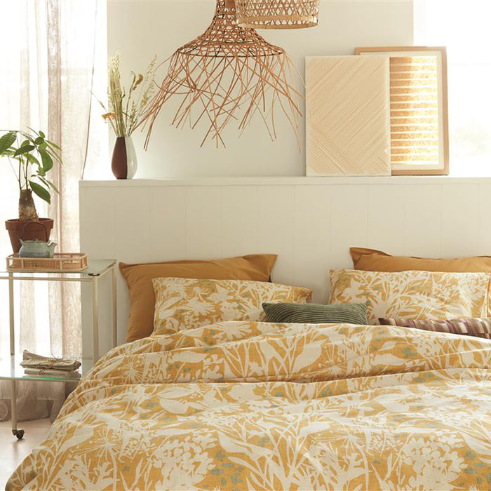 Ariadne at Home Botanical Dekbedovertrek 140 x 200/220 cm - Oker