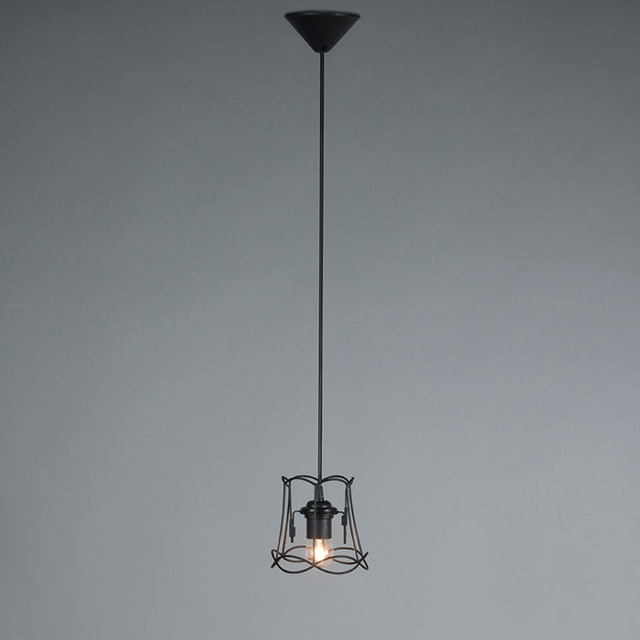 QAZQA Retro hanglamp zwart 15 cm - Granny Frame