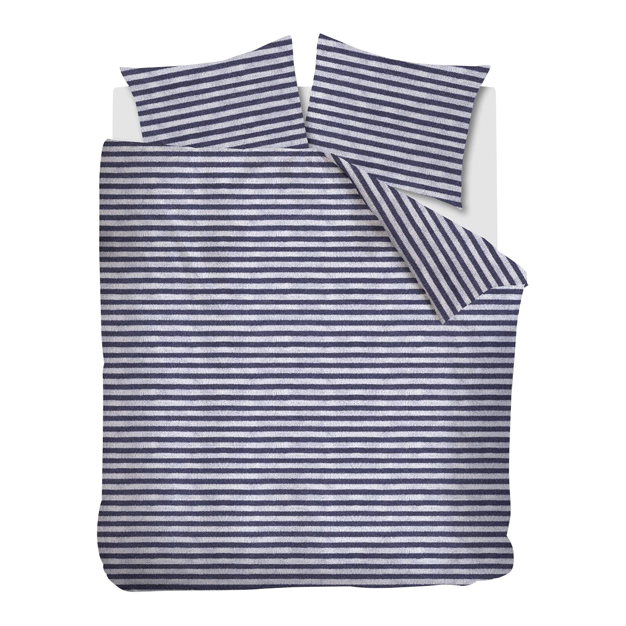 Ariadne at Home Knit Stripes Dekbedovertrek 240 x 200/220 cm - Blauw