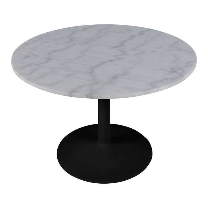 by fonQ Marble Eettafel Marmer - Ø 110 cm - Wit/Zwart