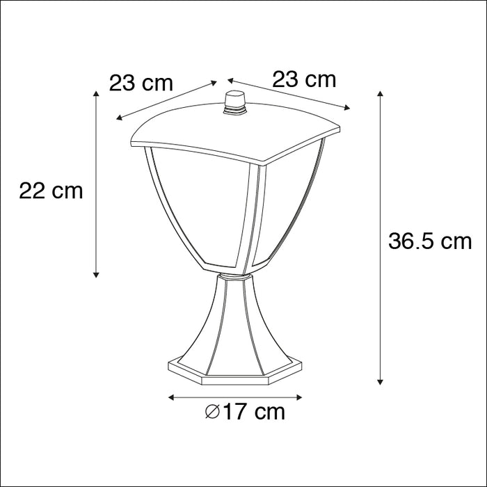 QAZQA Moderne buitenlantaarn sokkel donkergrijs - Platar