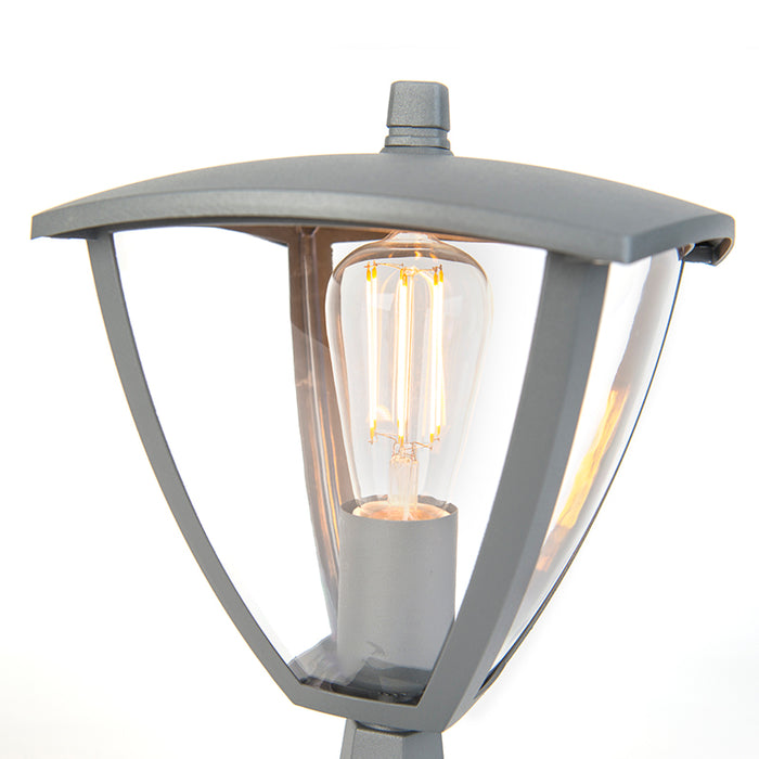 QAZQA Moderne buitenlantaarn sokkel donkergrijs - Platar