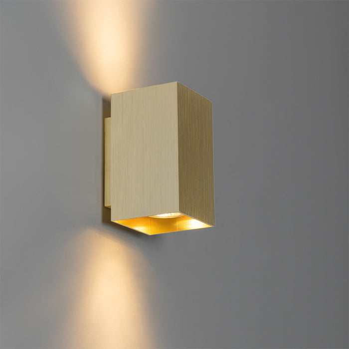 QAZQA Moderne wandlamp goud vierkant 2-lichts - Sandy
