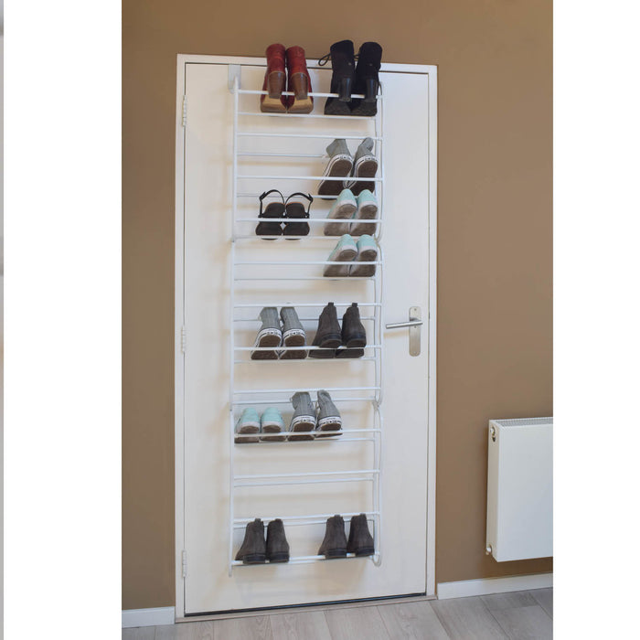 O'DADDY® Hangend schoenenrek - Opdek en stompe deur - 20x51x182cm wit