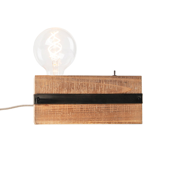 QAZQA Industriële tafellamp hout - Reena