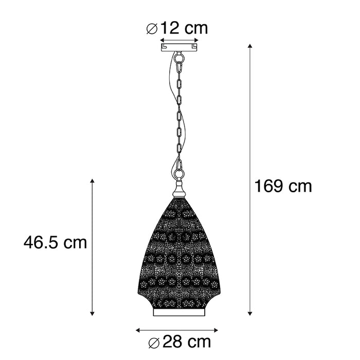 QAZQA Hanglamp mowgli - Goud|messing - Oosters - D 280mm