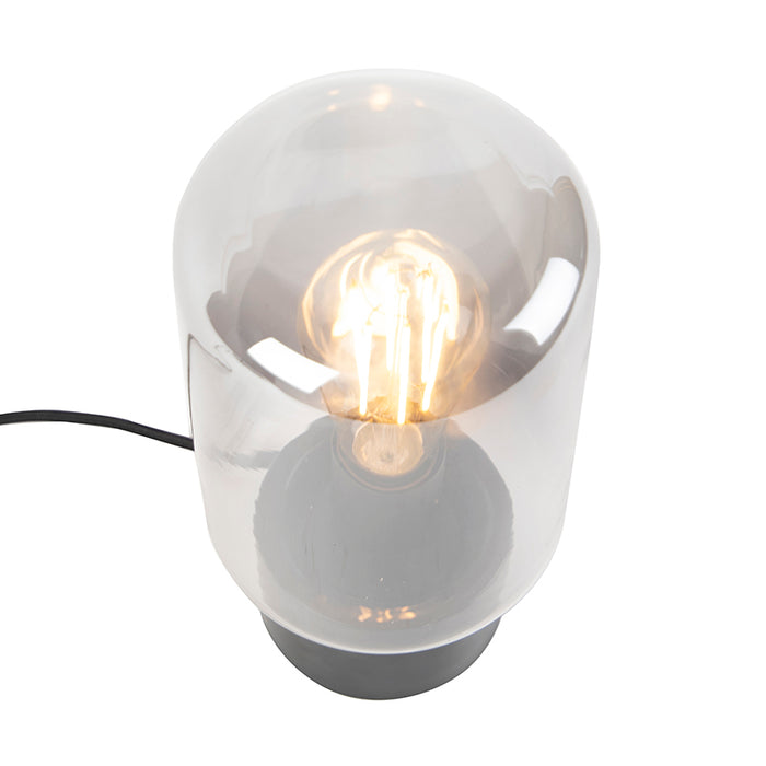 QAZQA Design tafellamp zwart met smoke glas - Bliss Cute