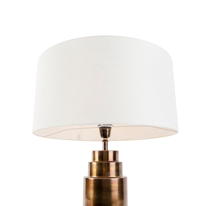 QAZQA Art deco tafellamp met kap wit 50 cm - Bruut