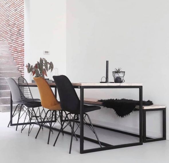 Kick kuipstoel Velvet - Zwart