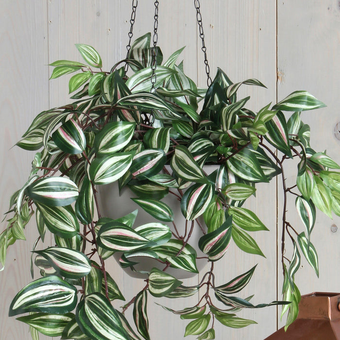 Mica Decorations Tradescantia Kunst Hangplant - H45 x Ø25 cm - Groen