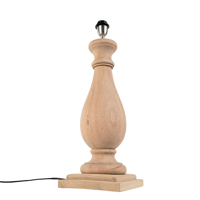 QAZQA Landelijke tafellamp hout zonder kap - Burdock