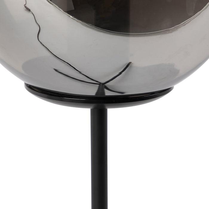 QAZQA Art deco tafellamp zwart met smoke glas 45,5 cm - Pallon