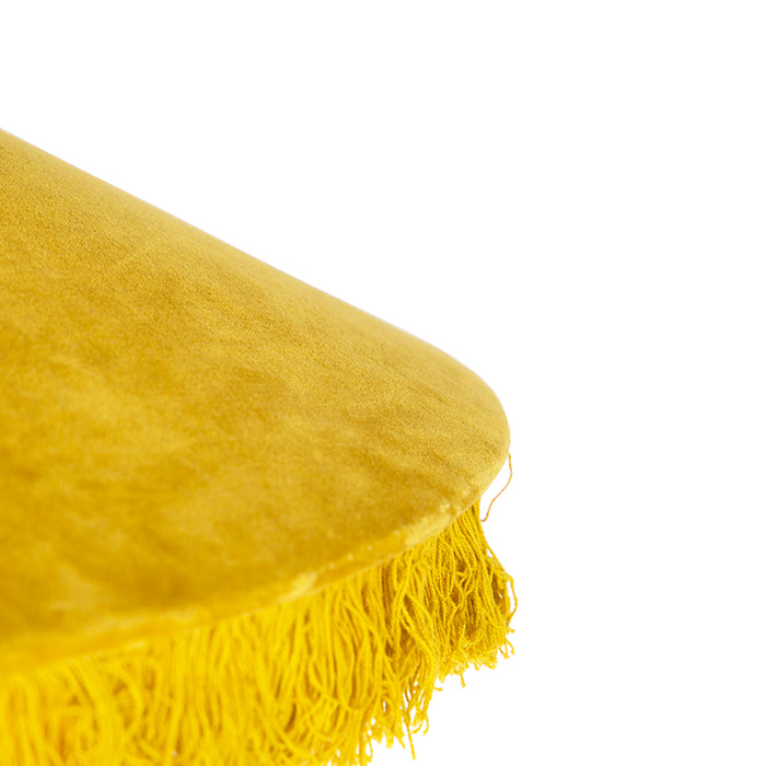QAZQA Retro hanglamp geel velours met franjes - Frills