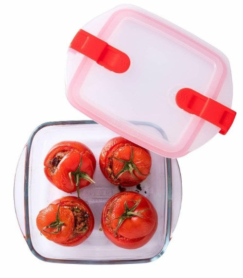 Pyrex - Cook & Heat Vierkante Schaal Met Magnetronbestendige Deksel -