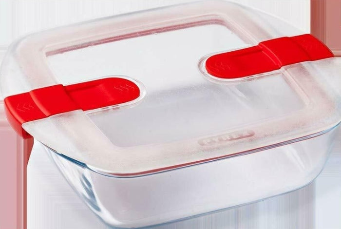Pyrex - Cook & Heat Vierkante Schaal Met Magnetronbestendige Deksel -