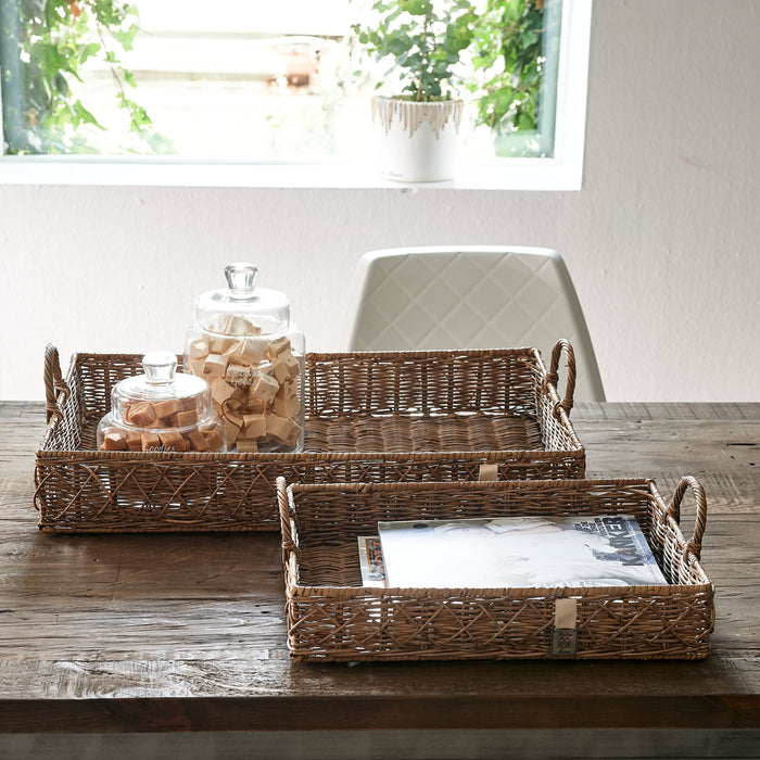 Rivièra Maison Diamond Weave Dienblad Set van 2