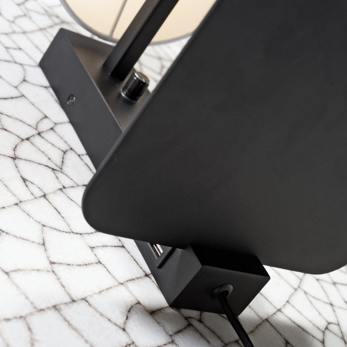 it's about RoMi Florence Wandlamp H 42 cm - Zwart / Dark Linnen