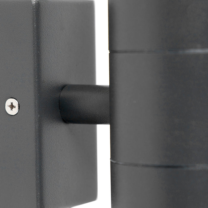 QAZQA Buitenwandlamp donkergrijs 2-lichts IP44 - Duo