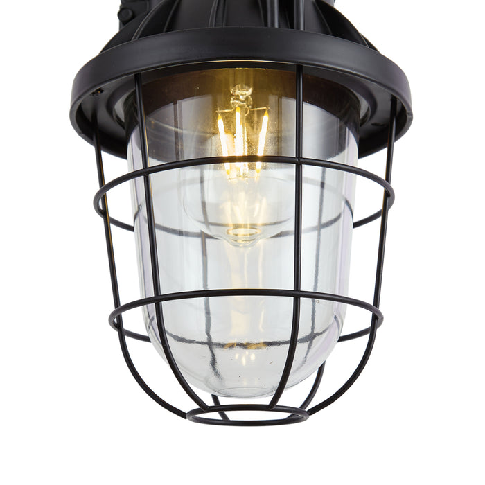 QAZQA Industriële hanglamp zwart met glas - Cabin