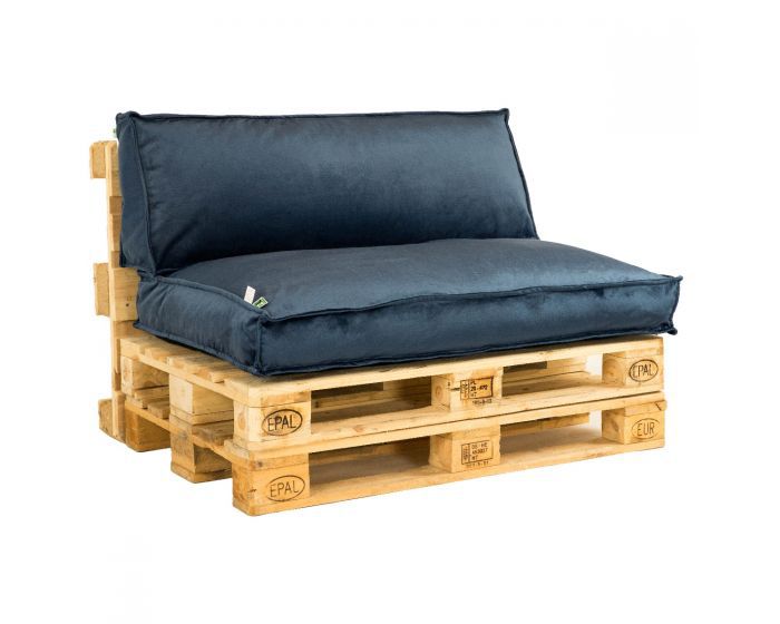 2L Home & Garden Palletkussen Velvet Donkerblauw - 120 x 80cm