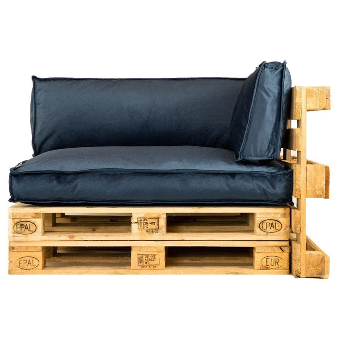 2L Home & Garden Palletkussen Velvet Donkerblauw - 120 x 80cm
