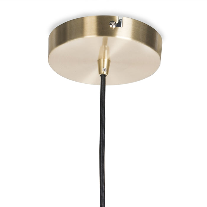 QAZQA Moderne hanglamp messing met smoke glas 30 cm - Ball