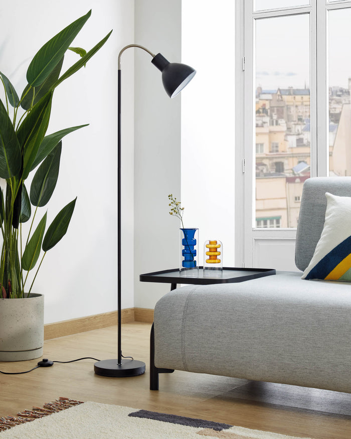 Kave Home - Charlize vaas in transparant en blauw glas