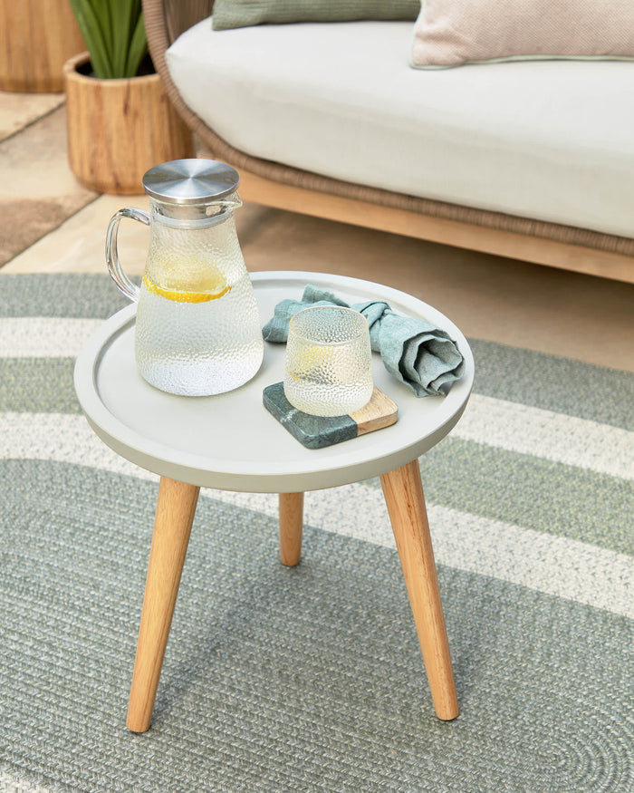 Kave Home - Catalina 3-zitsbank gemaakt met beige touw en FSC massief