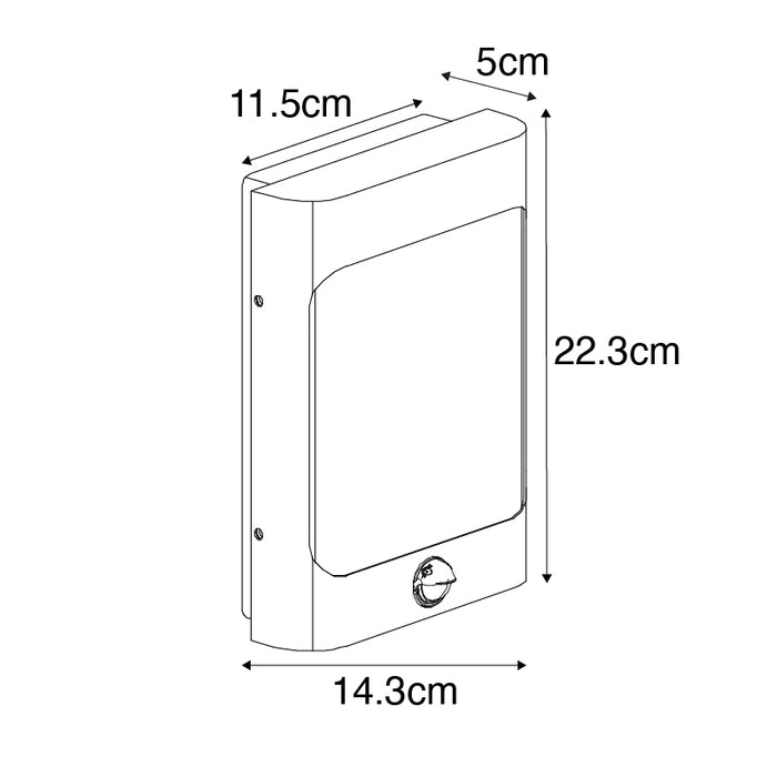 QAZQA Wandlamp zwart incl. LED IP44 met bewegingssensor - Khuvan