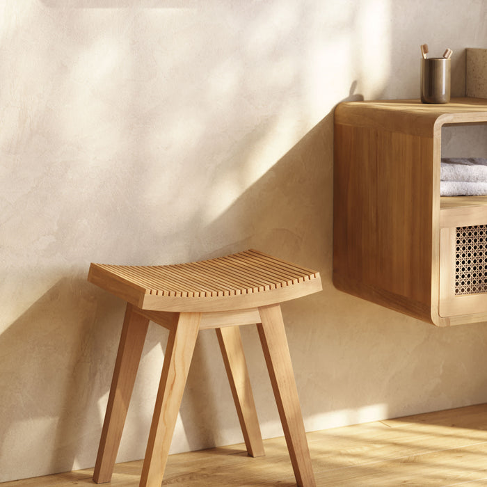 Kave Home - Sabiela massief teakhouten badkamermeubel 86 x 45 cm