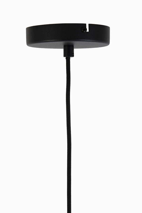 Light & Living Light&living Hanglamp Ø16x26 cm LEKAR zwart+smoke glas