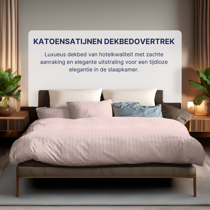 Ten Cate Katoensatijnen Dekbedovertrek - 240x200|220 - Roze