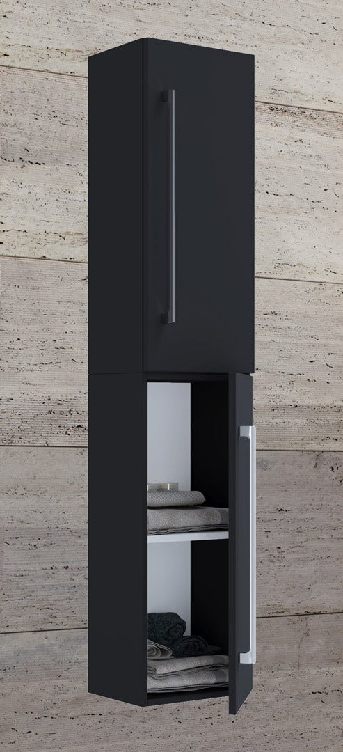 Hioshop VCB6 badkamerkast hoog met 2 deuren, zwart.