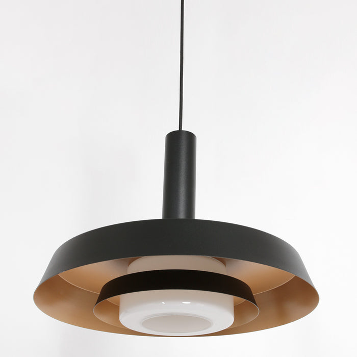 Anne Lighting - hanglamp - Flinter - zwart - aluminium glas - Ø 42cm
