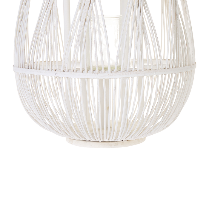 Beliani - TONGA S - Lantaarn - Wit - Bamboehout