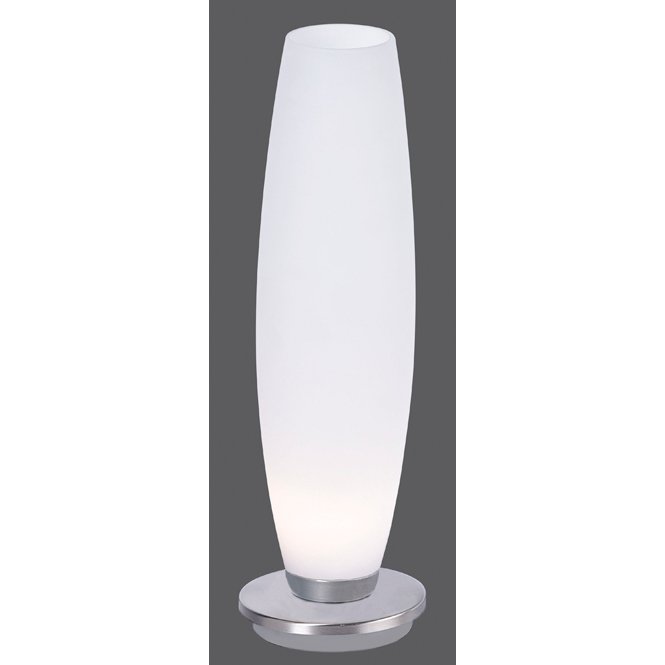 Paul Neuhaus Tyra LED Tafellamp wit opaal glas|nikkel & touchdimmer