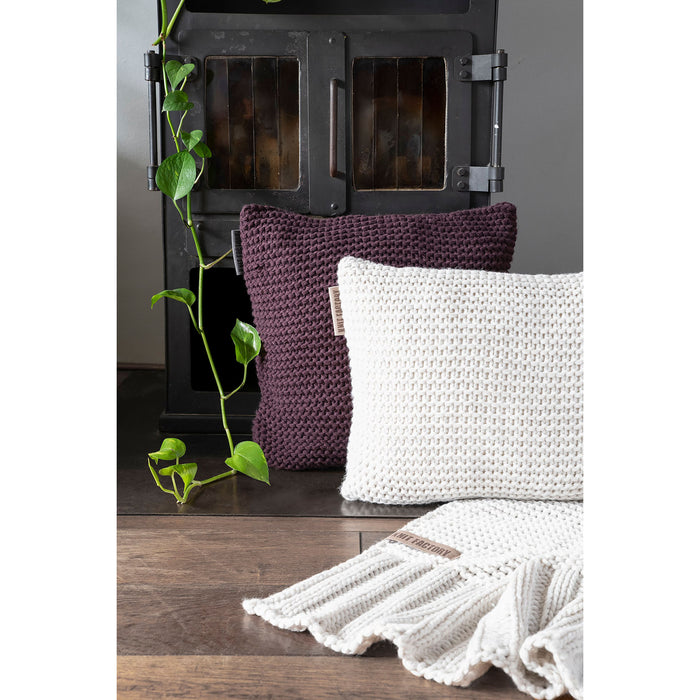 Knit Factory Vinz Sierkussen - Zwart - 60x40 cm