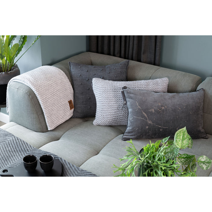 Knit Factory Vinz Sierkussen - Zwart - 60x40 cm